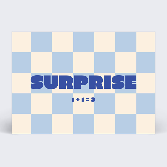 Carte Annonce Grossesse Damier ciel