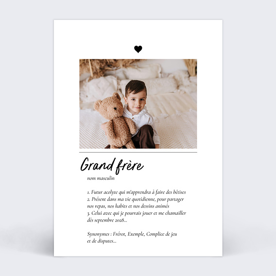 Carte annonce grossesse Définition frère