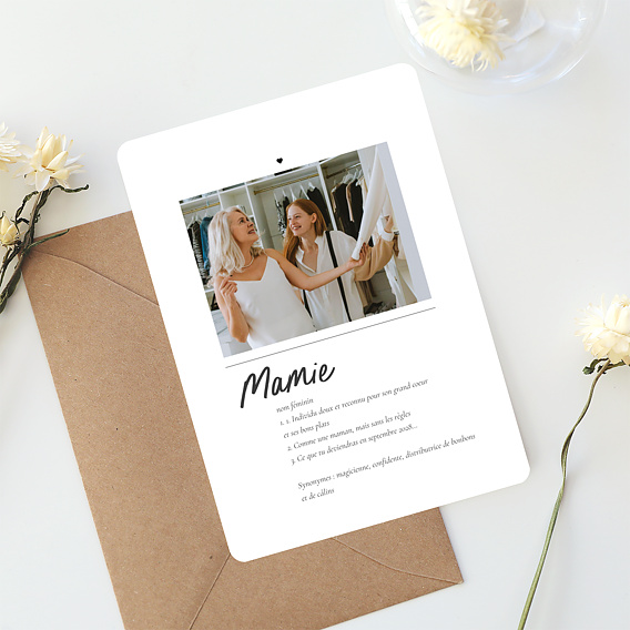 Carte annonce grossesse Définition Mamie