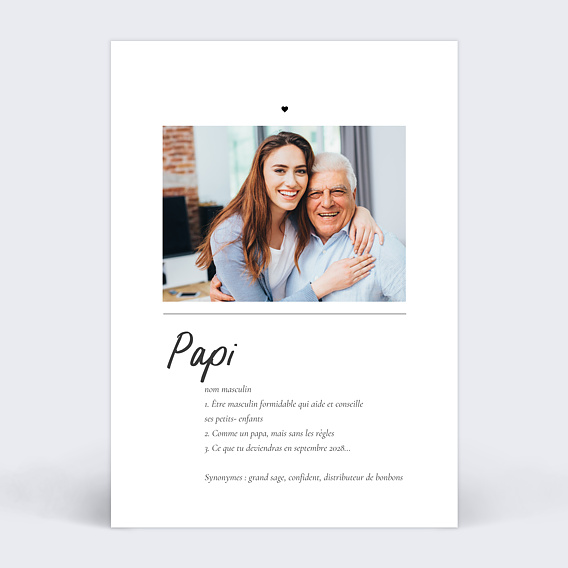 Carte annonce grossesse Définition Papi