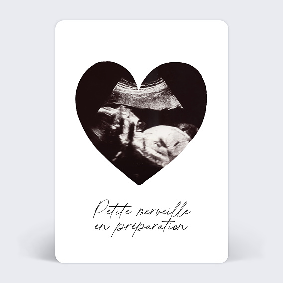 Carte annonce grossesse Échographie coeur
