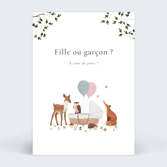 Carte Annonce Grossesse Fôret Enchantée