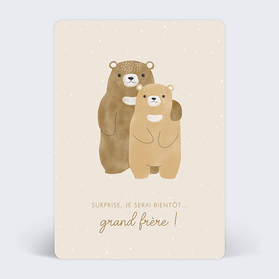 Carte annonce grossesse Frères Ours