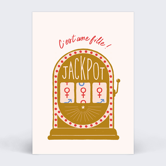 Carte annonce grossesse Gender Reveal Fille
