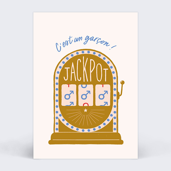 Carte annonce grossesse Gender Reveal Garçon