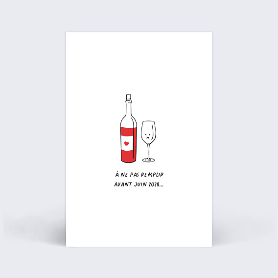 Carte annonce grossesse Humour Alcool