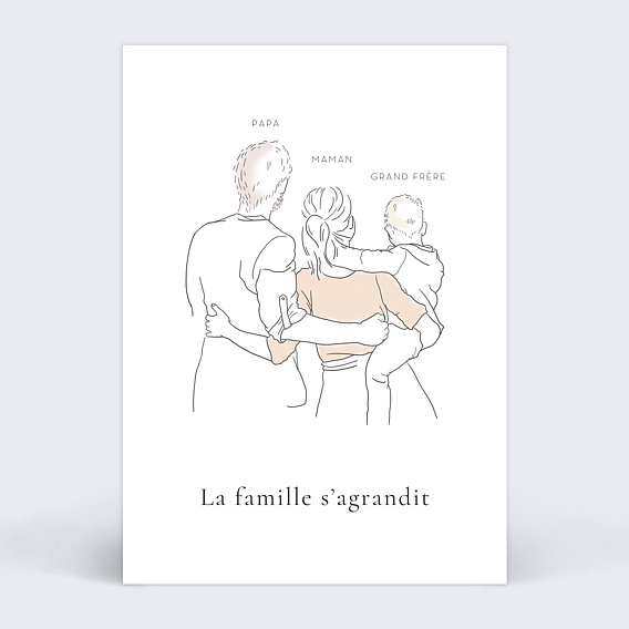Carte annonce grossesse Illustration Famille