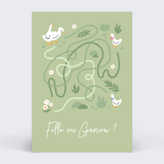 Carte annonce grossesse Labyrinthe Garçon