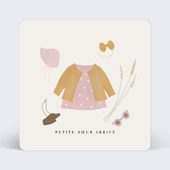 Carte annonce grossesse Layette Bergamote