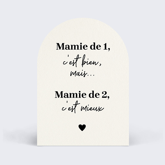 Carte annonce grossesse Mamie de 2