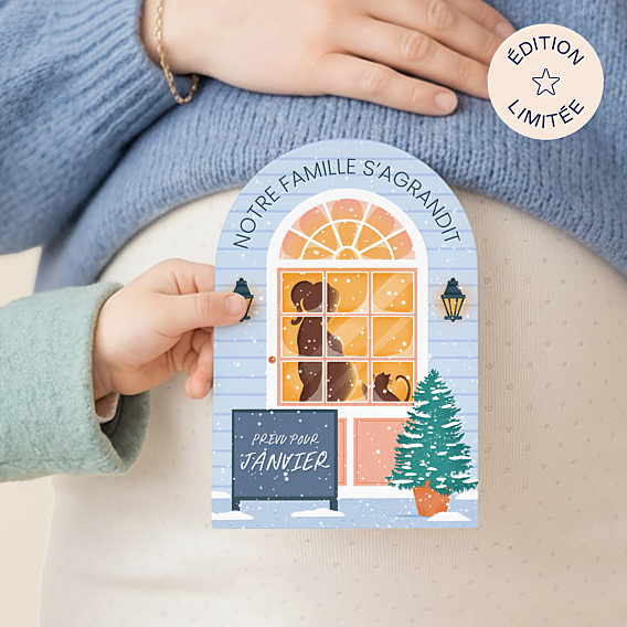Carte annonce grossesse Matin d’hiver - Marion Blanc x Popcarte