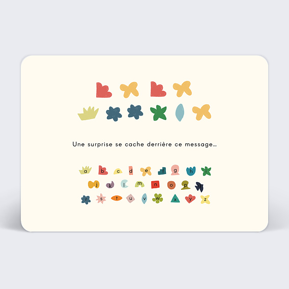 Carte annonce grossesse Message à décrypter