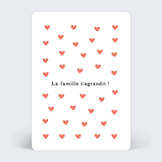Carte annonce grossesse Motif Coeur