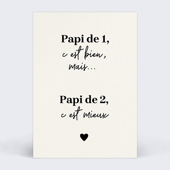 Carte annonce grossesse Papi de 2