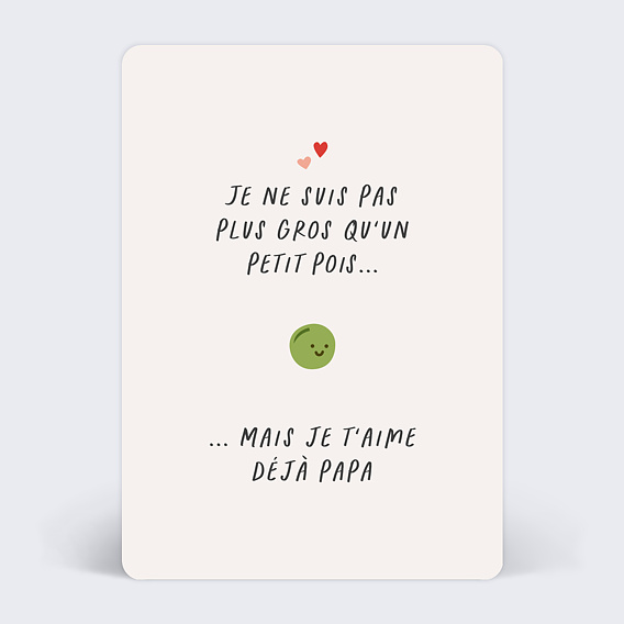 Carte annonce grossesse Petit Pois