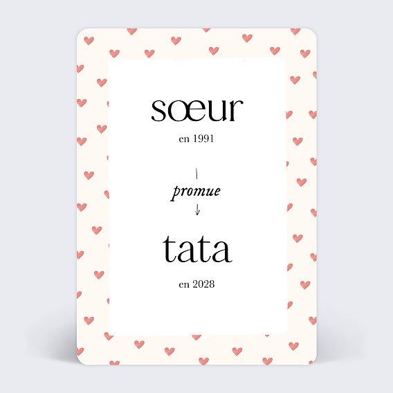Carte annonce grossesse Promotion Tata