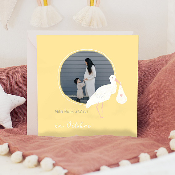 Carte annonce grossesse Cigogne Blanche Après 4