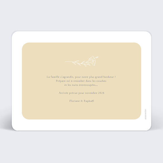 Carte annonce grossesse Annonce à Relier Grand-mère Verso