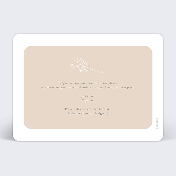 Carte annonce grossesse Annonce à Relier Papa Verso