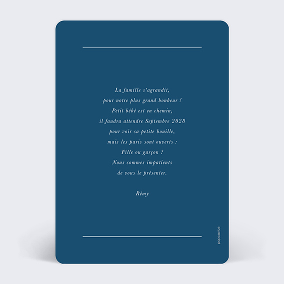 Carte annonce grossesse Baleineau Verso