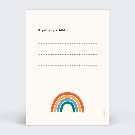Carte annonce grossesse Carte Pronostic Arc-en-Ciel Verso