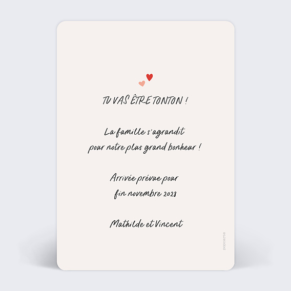 Carte annonce grossesse Citron Verso