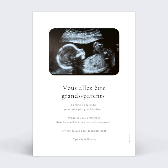 Carte annonce grossesse Illustration Famille Verso
