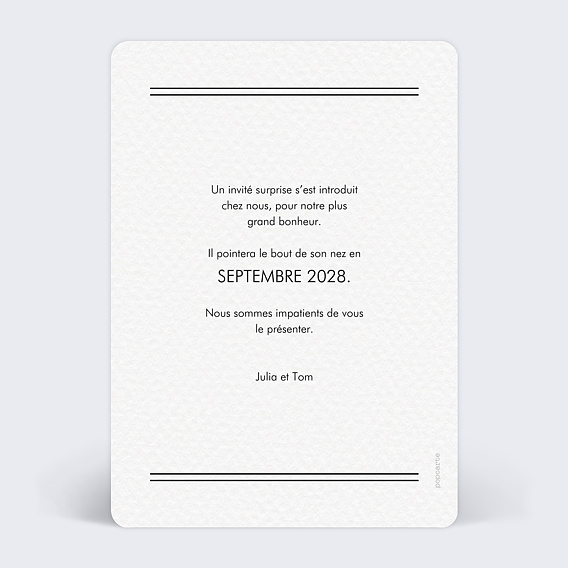 Carte annonce grossesse Mission impossible Verso