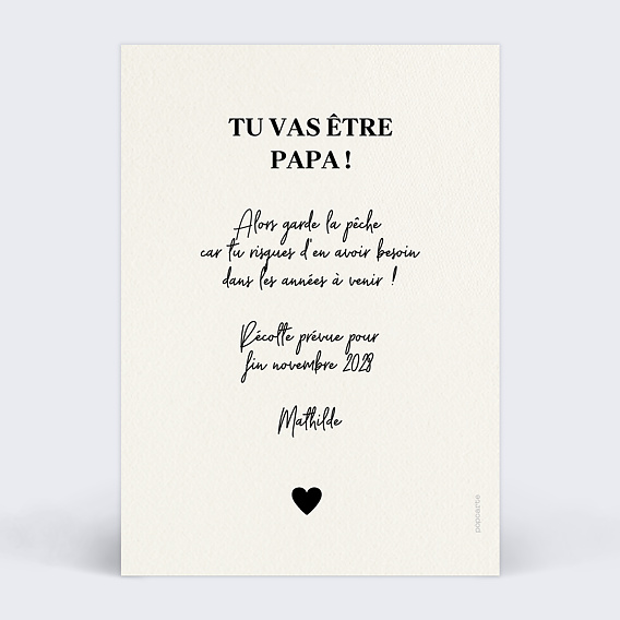 Carte annonce grossesse Papa de 2 Verso