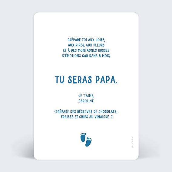 Carte annonce grossesse Papa rébus Verso