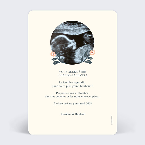 Carte annonce grossesse Petite Cigogne Verso