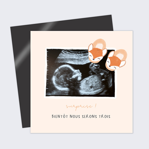 Carte annonce grossesse Chaussons Recto