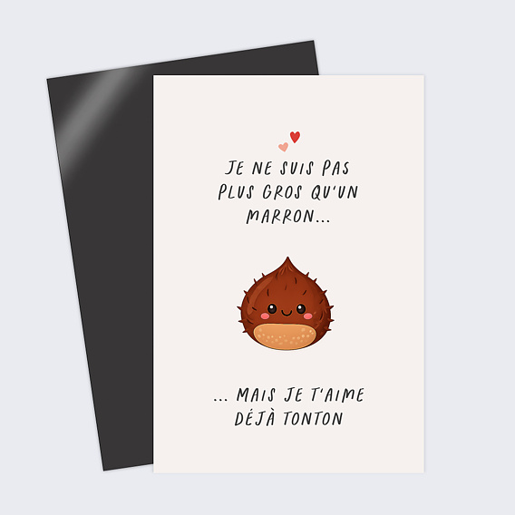 Carte annonce grossesse Marron