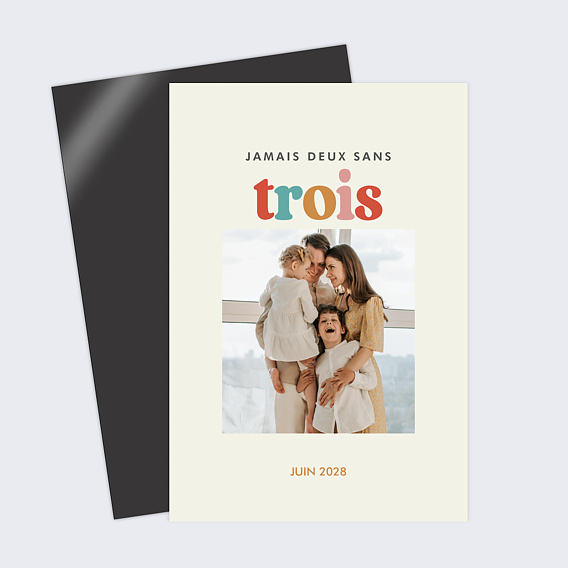 Carte annonce grossesse Troisième enfant