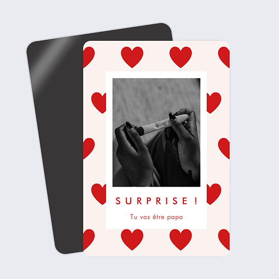 Carte annonce grossesse Cœurs