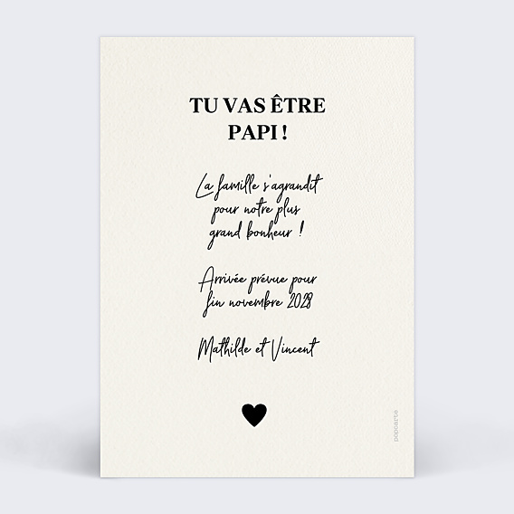 Carte Annonce Grossesse Papi de 2