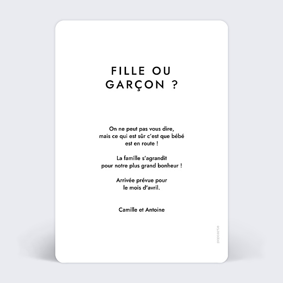 Carte Annonce Grossesse Votre photo en illustration minimaliste