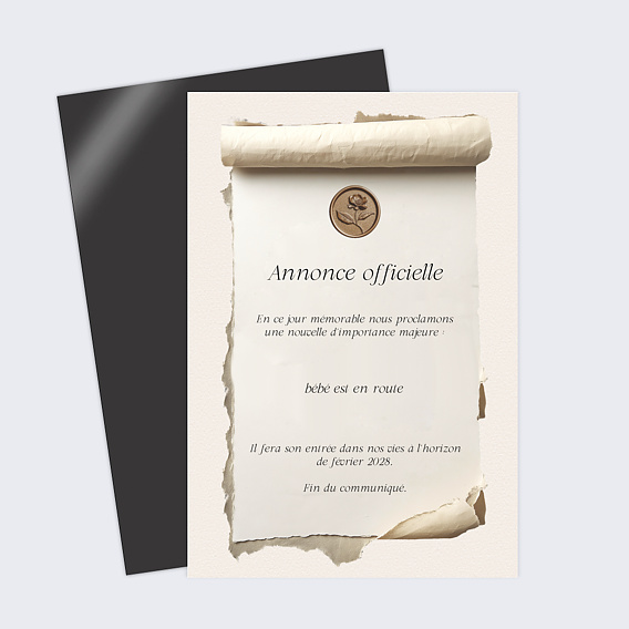 Carte annonce grossesse Parchemin