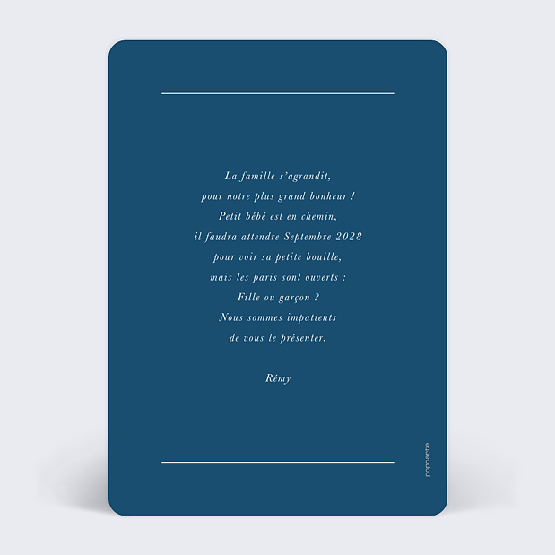 Carte Annonce Grossesse Baleineau Verso