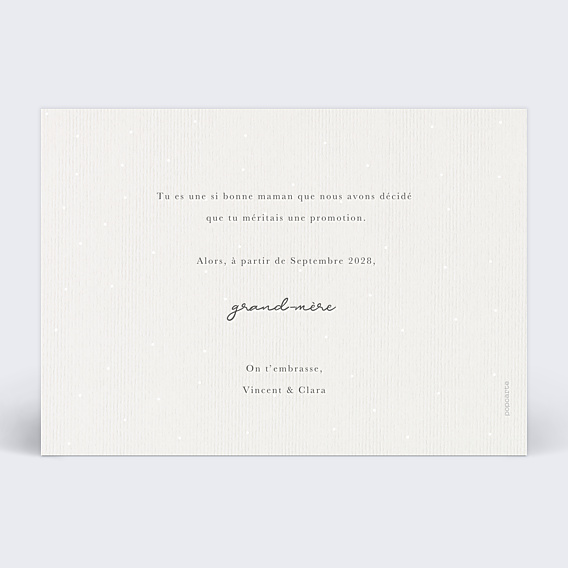 Carte Annonce Grossesse Petit Lapin Gris