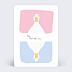 Carte annonce grossesse Carte Pronostic Rose et Bleu