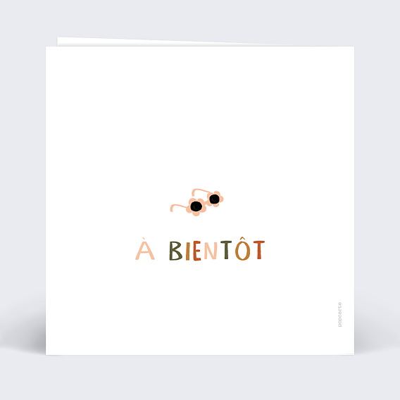 Carte annonce grossesse Renard automne Verso