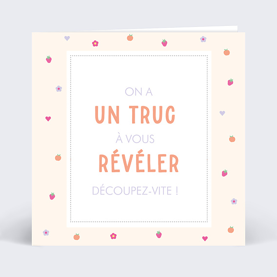 Carte annonce grossesse Petits Fruits Recto