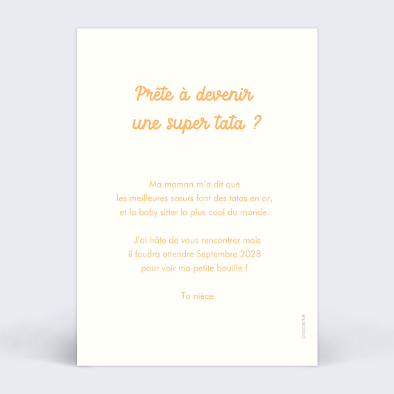 Carte annonce grossesse Cap tata Verso