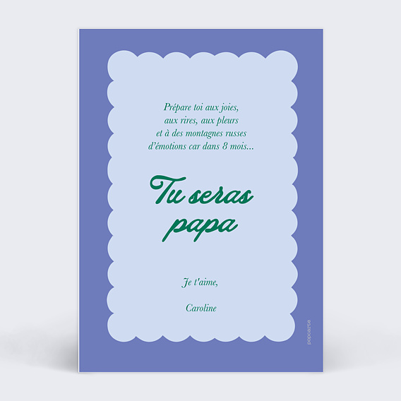 Carte annonce grossesse Test de grossesse Verso