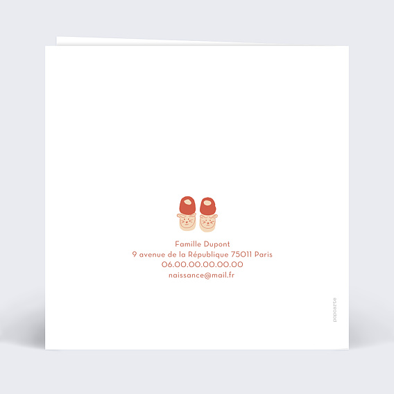 Carte annonce grossesse Corde à linge Verso