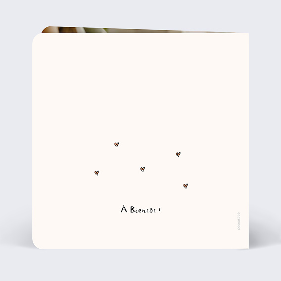 Carte annonce grossesse Dessin papa et maman fille Verso