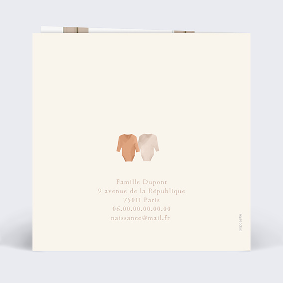 Carte annonce grossesse Jumeaux Verso