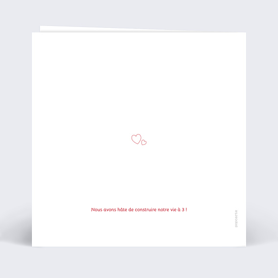 Carte annonce grossesse Photo Coeur Verso