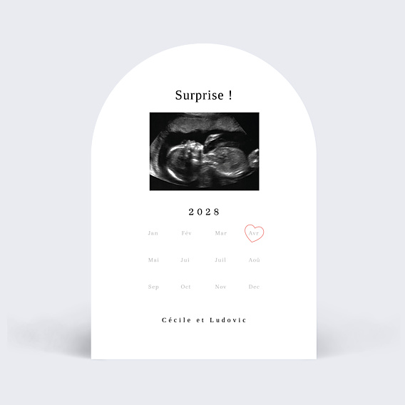 Carte Annonce Grossesse Calendrier Naissance